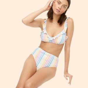J. Crew Multicolor Plaid Bikini